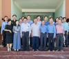Chủ tịch UBND huyện Phú Riềng kiểm tra các công trình xã Long Hà và nắm bắt ý kiến của Nguyên lãnh đạo xã.